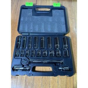 Pittsburgh Pro 3/8” Drive Socket Set SAE Metric Deep Shallow w/ Case